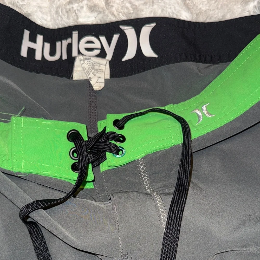 Hurley Phantom Men's Vibrant Green and Charcoal Board Shorts